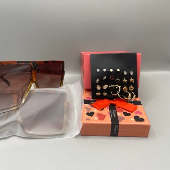 New 12 Pairs of earrings and FREE SUNGLASSES - Picture 2 of 6